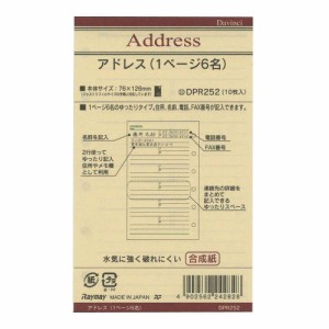 （まとめ買い）レイメイ藤井 ダヴィンチ リフィル ポケットサイズ アドレス 6名 DPR252 〔×5〕