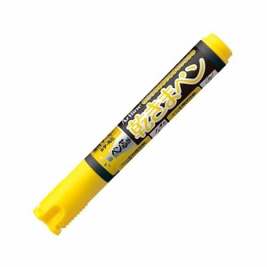 （まとめ買い）シヤチハタ 油性マーカー 乾きまペン 太字 角芯 黄色 K-199Nキイロ 〔10本セット〕