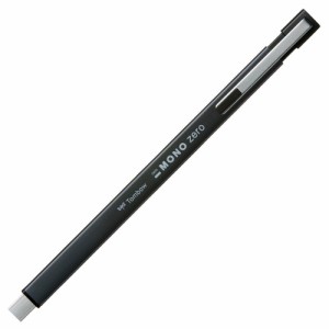 （まとめ）トンボ鉛筆 ホルダー消しゴム モノゼロメタル 角型 ブラック EH-KUMS11 〔まとめ買い3本セット〕