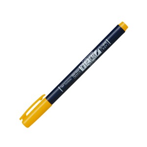 （まとめ買い）トンボ鉛筆 水性サインペン 筆之助しっかり仕立て イエロー WS-BH03 〔10本セット〕