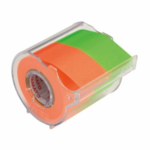 （まとめ買い）ヤマト メモックロールテープ オレンジ・ライム NORK-25CH-6D 〔5個セット〕