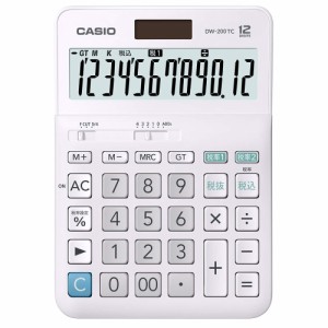 （まとめ買い）カシオ W税率電卓 12桁 デスクタイプ DW-200TC-N 〔3個セット〕