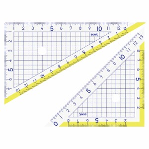 （まとめ買い）ソニック 楽しく学習 三角定規セット 13cm SN-885 〔10個セット〕