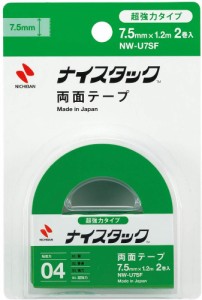 （まとめ買い）ニチバン ナイスタック 両面テープ 超強力タイプ 7.5mm×1.2m 小巻2巻入 NW-U7SF 〔×5〕