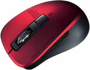 （まとめ買い）サンワサプライ 静音Bluetooth 5.0 ブルーLEDマウス 5ボタン 2400dpi(3段階切替) 小型 レッド MA-BTBL155R 〔3個セット〕