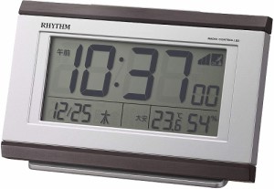 （まとめ買い）シチズン 置き時計 電波時計 フィットウェーブD161 茶色木目仕上げ 8RZ161SR06 〔3個セット〕