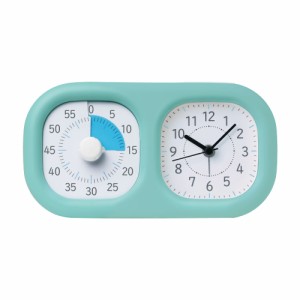 （まとめ買い）ソニック トキ・サポ 時っ感タイマー 時計プラス 色で時間の経過を実感 ミントブルー LV-3521-MB 〔3個セット〕