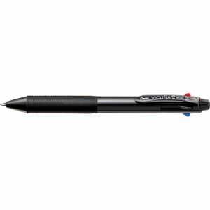 （まとめ買い）ぺんてる 4色ボールペン ビクーニャ 0.5mm 極細 軸ブラック BXC45A 〔5本セット〕