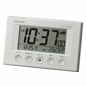 リズム 目覚まし時計 電波時計 フィットウェーブスマート 温度計・湿度計付き 8RZ166SR03