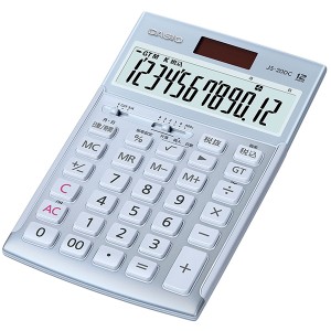カシオ 本格実務電卓 12桁 日数＆時間計算 ジャストタイプ ブルー JS-20DC-BU-N