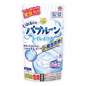 （まとめ買い）アース製薬 らくハピ いれるだけバブルーン トイレボウル トイレ洗浄剤 一発泡洗浄 180g 686411 〔5個セット〕