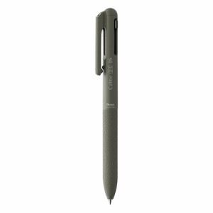 【メール便発送】ぺんてる 多機能ペン カルム 2色（黒・赤）ボールペン0.5mm＋シャープ0.5mm カーキ BXAW355D