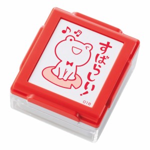 （まとめ買い）シヤチハタ いいね！スタンプくん レッド 18 すばらしい PEW-A2-R-18 〔5個セット〕