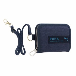 （まとめ買い）クツワ PUMA ラウンドファスナーウォレット ネイビー PM384NB 〔3個セット〕