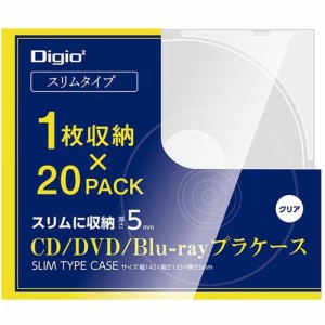 （まとめ買い）ナカバヤシ Digio CD/DVD/Blu-ray プラケース スリムタイプ 20パック CD-093-20C 〔×3〕