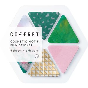 （まとめ買い）キングジム 貼ってはがせるフィルムシール COFFRET(コフレ) TRIANGLE フォレストグリーン 48枚入 COFT002 〔×5〕