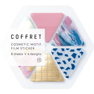 （まとめ買い）キングジム 貼ってはがせるフィルムシール COFFRET(コフレ) TRIANGLE ピンクフロート 48枚入 COFT004 〔×5〕