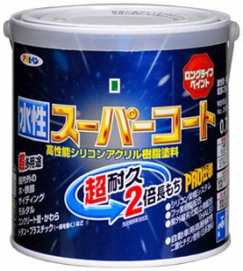 （まとめ買い）アサヒペン ペンキ 水性スーパーコート 水性多用途 黒 0.7L 〔3缶セット〕