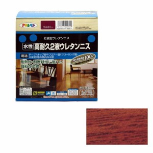 （まとめ買い）アサヒペン 水性高耐久2液ウレタンニス マホガニー 600gセット 〔×3〕