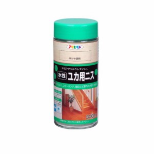 （まとめ買い）アサヒペン 水性ユカ用ニス 半ツヤ透明 300ml 〔3個セット〕