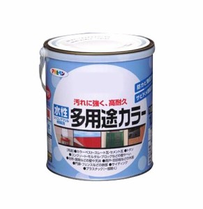 （まとめ買い）アサヒペン 水性多用途カラー 1.6L 水色 〔3缶セット〕