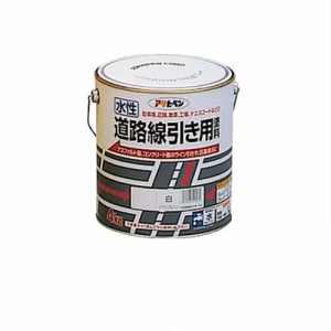 （まとめ買い）アサヒペン 水性道路線引き用塗料 白 4kg 〔3缶セット〕