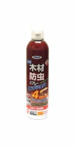 （まとめ買い）アサヒペン 木材防虫スプレーロングショット 420ML 透明(クリヤ) 〔3缶セット〕