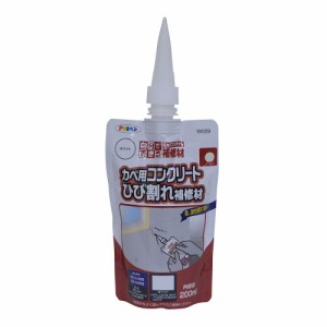 （まとめ買い）アサヒペン ワンタッチ カベ用コンクリ補修材 200ML ホワイト W009 〔×5〕