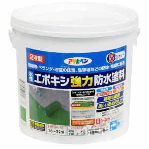アサヒペン 水性エポキシ強力防水塗料 5kg ライトグリーン