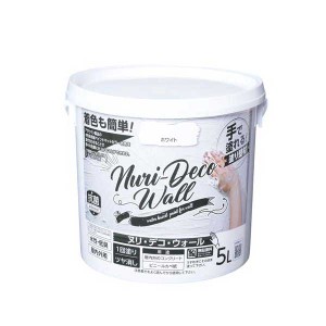 （まとめ買い）アサヒペン 手で塗れる塗り壁材 Nuri-Deco-Wall 5L ホワイト 〔×3〕