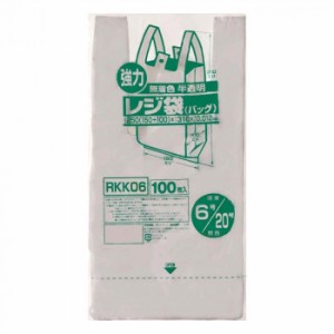 ジャパックス レジ袋 関東6号/関西20号 半透明 100枚×20冊×4箱 RKK06 【北海道・沖縄・離島配送不可】