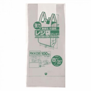 ジャパックス レジ袋 関東8号/関西25号 半透明 100枚×20冊×4箱 RKK08 【北海道・沖縄・離島配送不可】