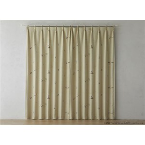 スミノエ PEANUTS 遮光カーテン ベストフォーメーション 約幅100×丈135cm ベージュ 1枚入 日本製