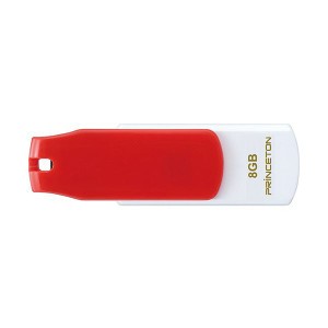 (まとめ）プリンストン USBフラッシュメモリーストラップ付き 8GB レッド/ホワイト PFU-T3KT/8GMGA 1個〔×10セット〕