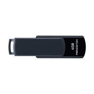 (まとめ）プリンストン USBフラッシュメモリー回転式キャップレス 4GB グレー/ブラック PFU-T3UT/4GA 1セット（10個）〔×5セット〕
