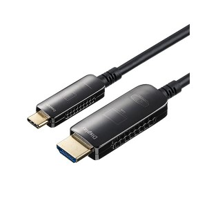 サンワダイレクト USB Type-CTo HDMI 変換ケーブル 光ファイバー 10m 4K/60Hz ブラック 500-KC037-10 1本