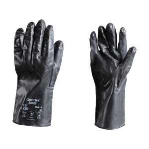 （まとめ）アンセル 耐薬品手袋 ケミテック XLサイズ 38-612-10 1双〔×3セット〕
