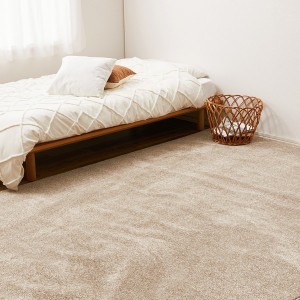 ラグマット 絨毯 江戸間6畳 約261×352cm ベージュ 日本製 消臭 抗菌 防臭 ホットカーペット 床暖房可 リビング 引っ越し