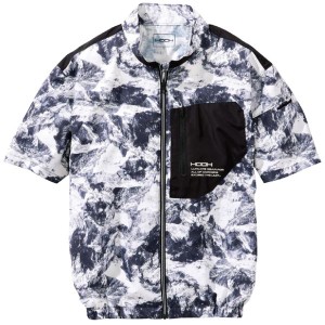 村上被服 HOOH 半袖ジャケット V6607 ストーン サイズ：4L 服単品 〔バッテリー・ファン・ケーブル別売〕