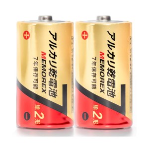 (まとめ）メモレックス・テレックス アルカリ乾電池単2形 LR14/1.5V 10S7 1パック（10本）〔×5セット〕