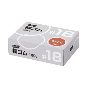 （まとめ）TANOSEE 輪ゴム #18 100g1箱〔×10セット〕