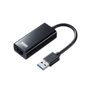 サンワサプライ 有線LANアダプタ(USB A Gen1 - LAN変換・Gigabit対応・ブラック) USB-CVLAN1BKN