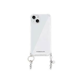 araree PHONECKLACE チェーンショルダーストラップ付きクリアケース for iPhone 14 シルバー 背面カバー型 PN23850i14SV