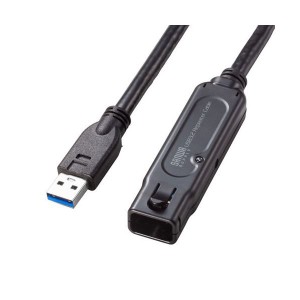 サンワサプライ USB3.2アクティブリピーターケーブル15m（抜け止めロック機構付き） KB-USB-RLK315