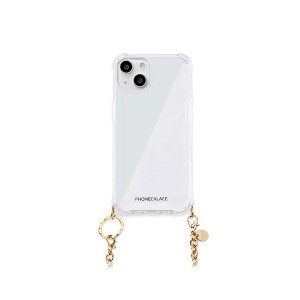 araree PHONECKLACE チェーンショルダーストラップ付きクリアケース for iPhone 14 ゴールド 背面カバー型 PN23851i14GD