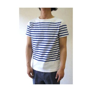 フランスタイプ ボーダーシャツ 半袖 3色 JT043YN ホワイト×ブルー L 〔 レプリカ 〕