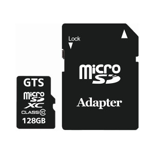 (まとめ）GTS microSDXCカード128GB 40MB/s Class10 UHS-I 防水 GSMS128PAD 1枚〔×10セット〕