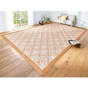 ラグマット 絨毯 約130×185cm レッド 洗える 折りたたみ可 滑りにくい加工 接触 持続冷感 リビング ダイニング