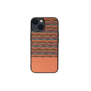 Man ＆ Wood 天然木ケース for iPhone 14 Browny Check 背面カバー型 I23624i14