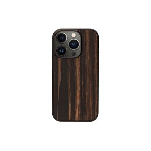 Man ＆ Wood 天然木ケース for iPhone 14 Pro Ebony 背面カバー型 I23631i14P